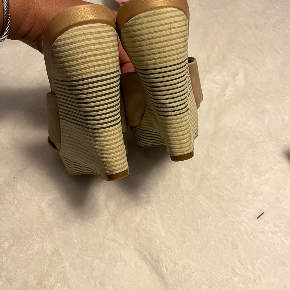 Tan wedge heels new never worn